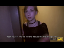 Young Russian girl confronts the debt collector
