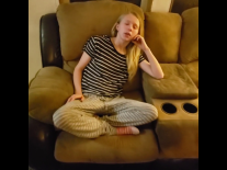 Chest-tattooed step sister and brother fucking on sofa in quarantine