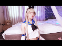 Mouth full of cum blonde POV cosplay